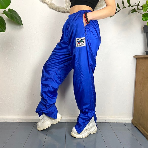 Adidas vintage 90’s street style tracksuit juicy blue pocket sport pants size 54, XL