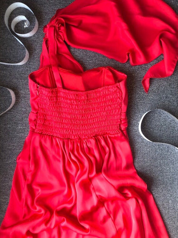 Millenium Red Prom dress, vintage long red dress … - image 9