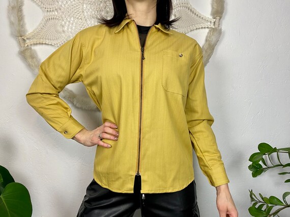 Vintage Zipper Jacket From CLAUDIO Moda per Giovane Mustardy Yellow Classy Collared Jacket Size 150 Etsy Canada