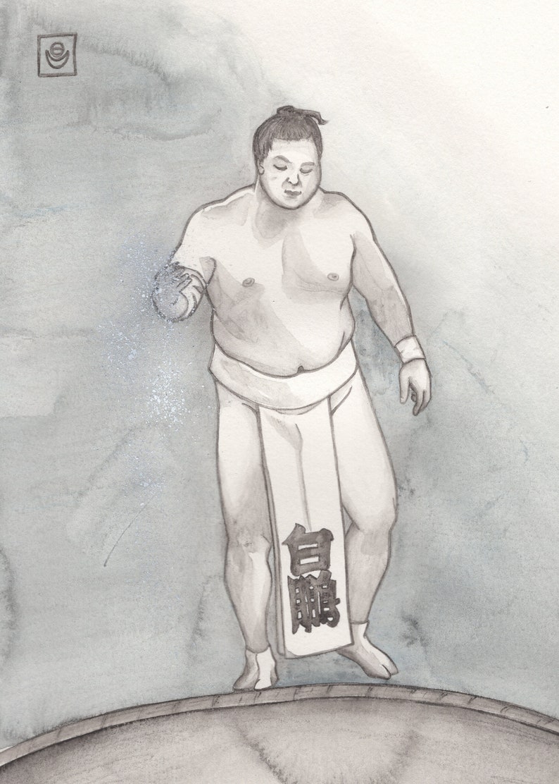 Practice Hakuho 5x7 Giclee art print