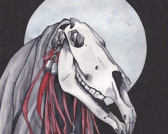 Mari Lwyd - art print