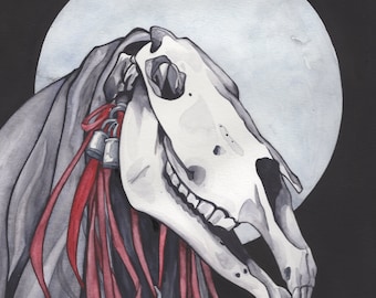 Mari Lwyd - art print