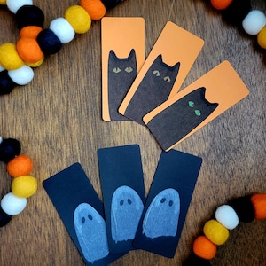 Folk Halloween bookmarks - hand printed