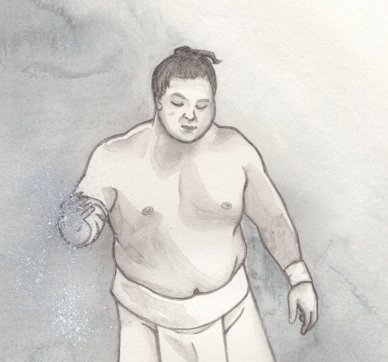 Practice Hakuho 5x7 Giclee art print