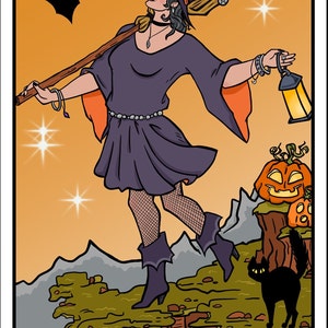 Halloween Tarot Witch - art print