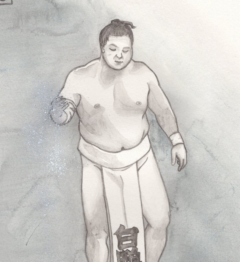 Practice Hakuho 5x7 Giclee art print