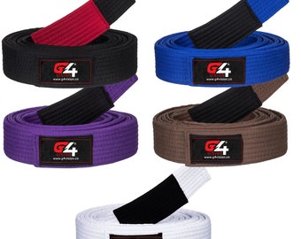 G4 Vision Jiu Jitsu BJJ Belts Brazilian Adult A1 A2 A3 A4 Black Brown Purple Blue White