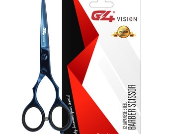 G4 Barber Hair Cutting Scissors J2 Japanese Steel G4 Shears Tempered Stainless Razor Sharp Mustache Haircut Hairdresser Blue