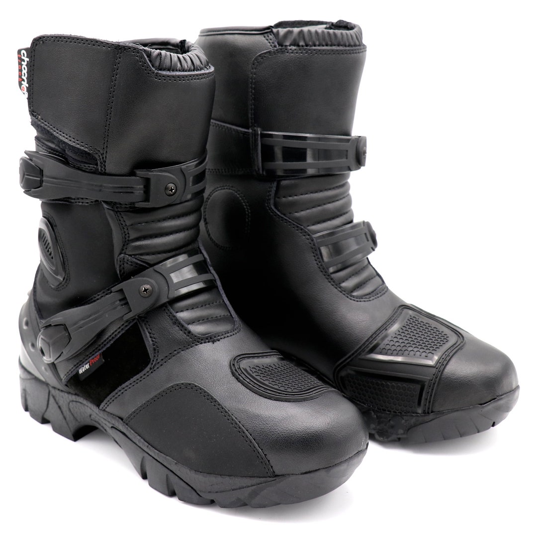 G4 Motorcycle Boots for Men Leather With Protections Rubber Sole Slip ...