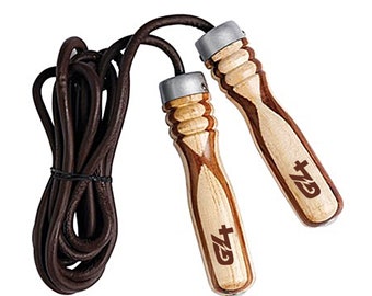 G4 Skipping Speed Jump Rope Leather Gym Adjustable Fitness Wood Handle Boxing