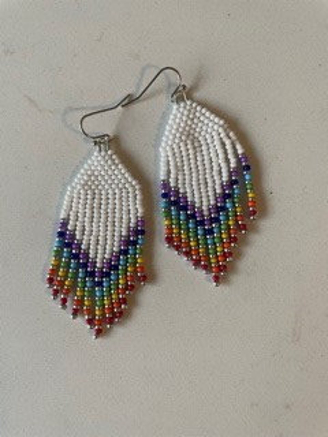 Native American Beaded Earrings, Boho Traditional Bead Design, Seed ...