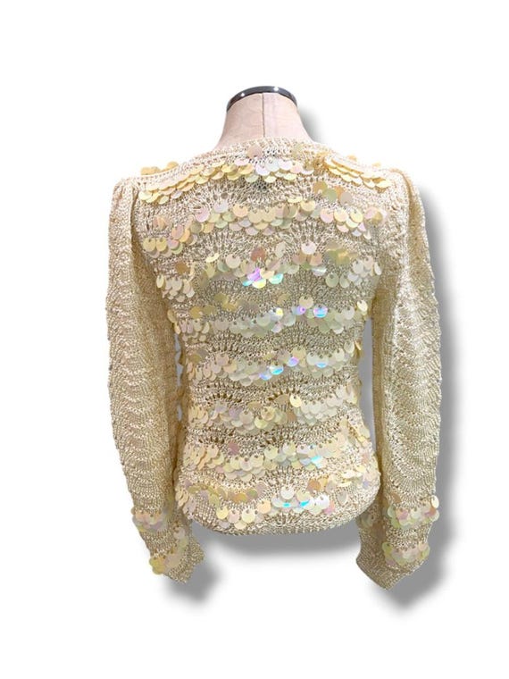 Medium Glory 3 by Gloria Furman Womens Vintage Palette Sequin Cream Sweater View 6