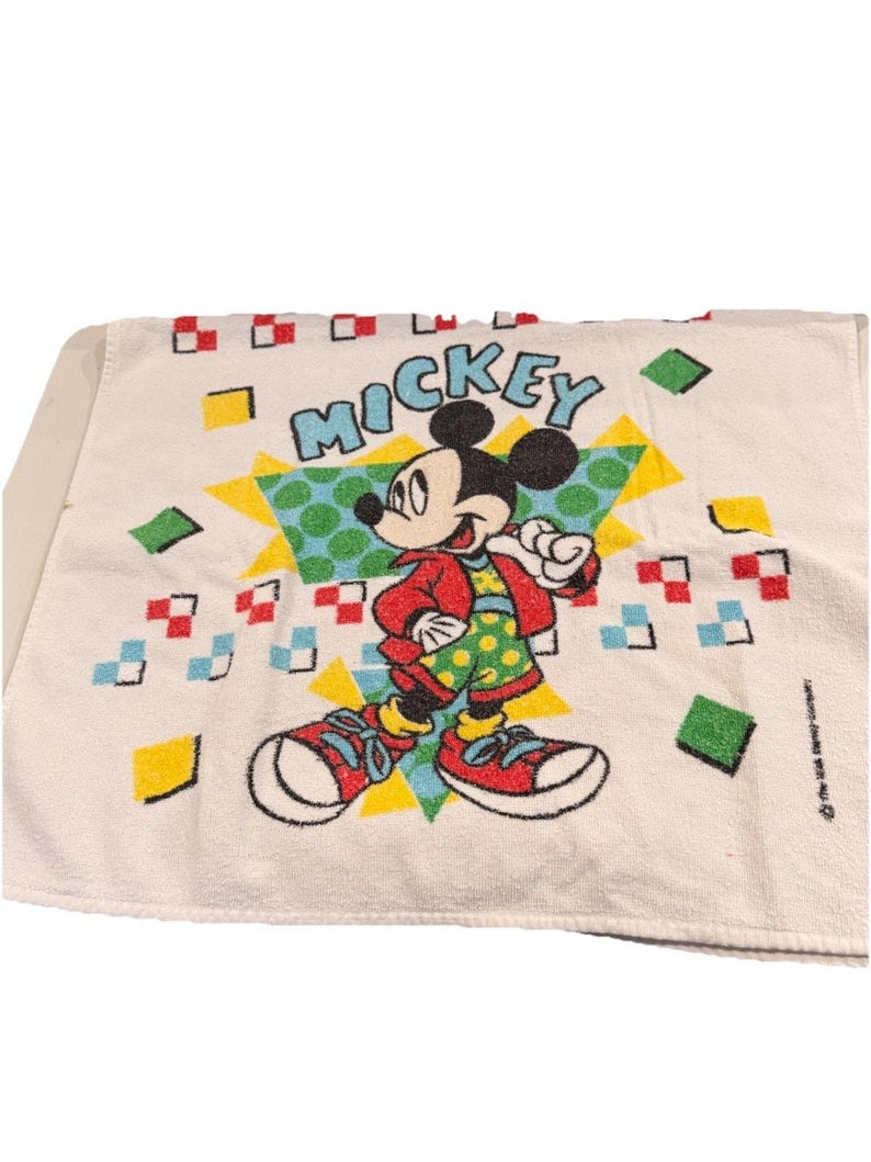 Vintage Mickey Mouse Bath Towel Cannon Walt Disney Bathroom Made In The USA image 3