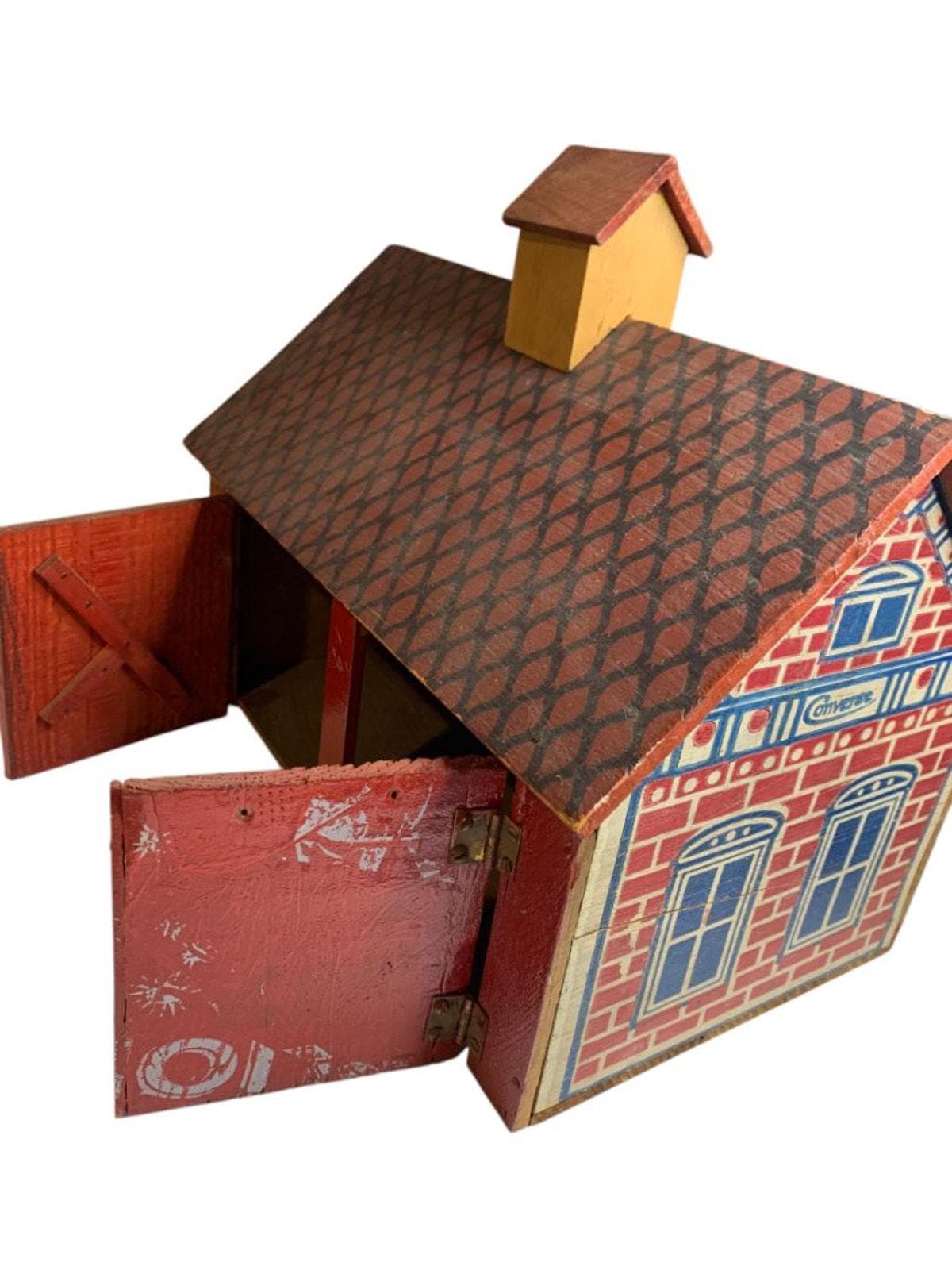 Antique Converse Red Robin Toy Barn Wooden Stable Stamped Wood - Etsy