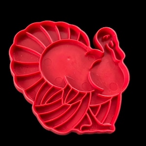 Tupperware 1970s Red Plastic Cookie Cutter USA Turkey Thanksgiving
