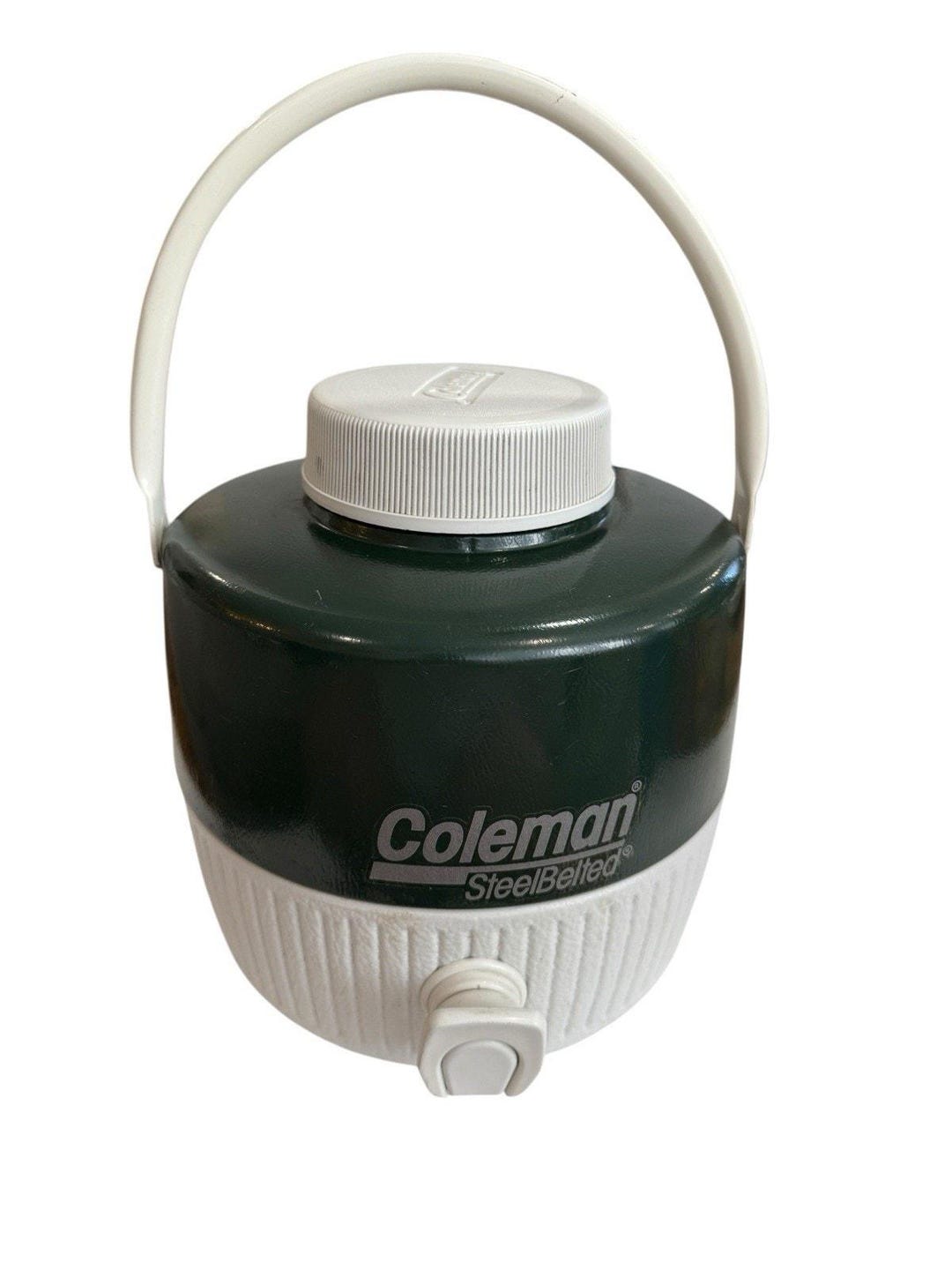 その他 Coleman STEELBELTED JUG Vintage COLEMAN STEEL BELTED 1 Picnic Jug Cooler Silver & White W