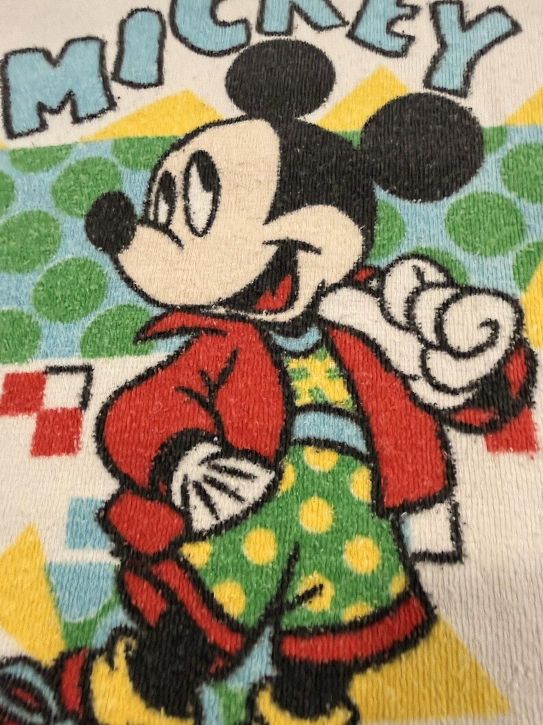 Vintage Mickey Mouse Bath Towel Cannon Walt Disney Bathroom Made In The USA image 2