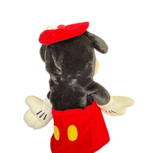 Vintage Walt Disney World Mickey Mouse Hand Puppet 12" Plush Red Hat image 7