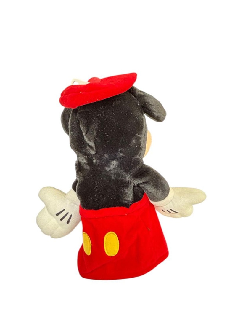 Vintage Walt Disney World Mickey Mouse Hand Puppet 12" Plush Red Hat image 7