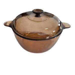 Corning Ware Pyrex Amber Vision Ware Lid 4.5L Vintage Dutch Oven Stock Pot