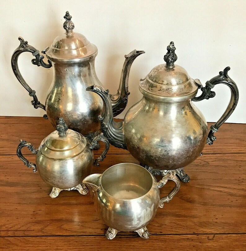 FB Rogers Silverplate 2333 Holloware Tea Set Teapot Coffee Pot Etsy