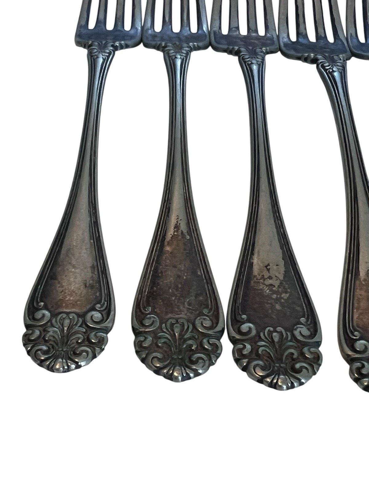 Antique VICTORIA Silverplate Dinner Fork by 1890 Jennings Bros Set