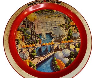 Vintage 1982 Worlds Fair Coca-cola Metal Tray 12 Inch Knoxville TN