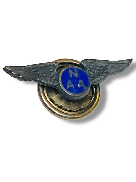 Vintage National Aeronautic Association (NAA) Wings Lapel Pin 1" Sterling Silver