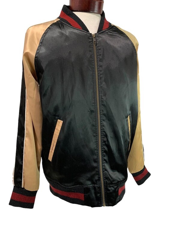 ステューシー　stussy designs bomber jacket Medium Stussy World Tour 35 Black Unisex Bomber Jacket 1990s