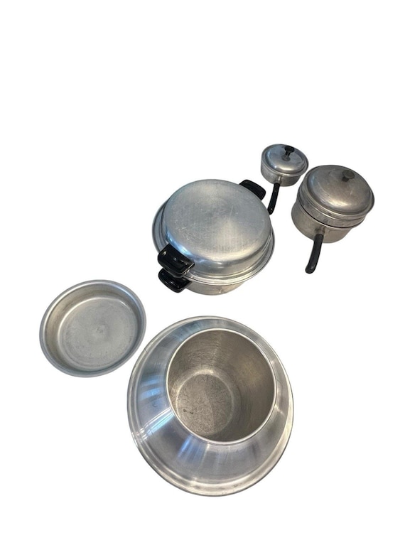 Vintage Vita Craft Nicromium Steel Sauce Pans Set Boiler Dutch