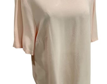 22W Ms Russ Womens 1980s Pink Blouse Shirt Short Sleeve Pullover