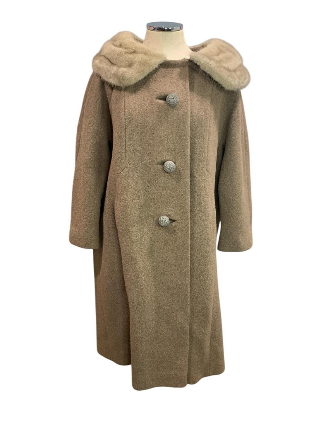XL Vintage 1950s Wool Coat Womens Fur Collar Scranton PA - Etsy