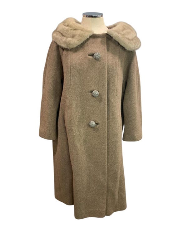 XL Vintage 1950s Wool Coat Womens Fur Collar Scranton PA - Etsy