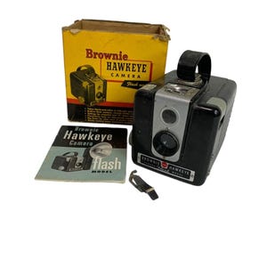 1950s Eastman Kodak Brownie Hawkeye Camera Flash Model Box Instructions