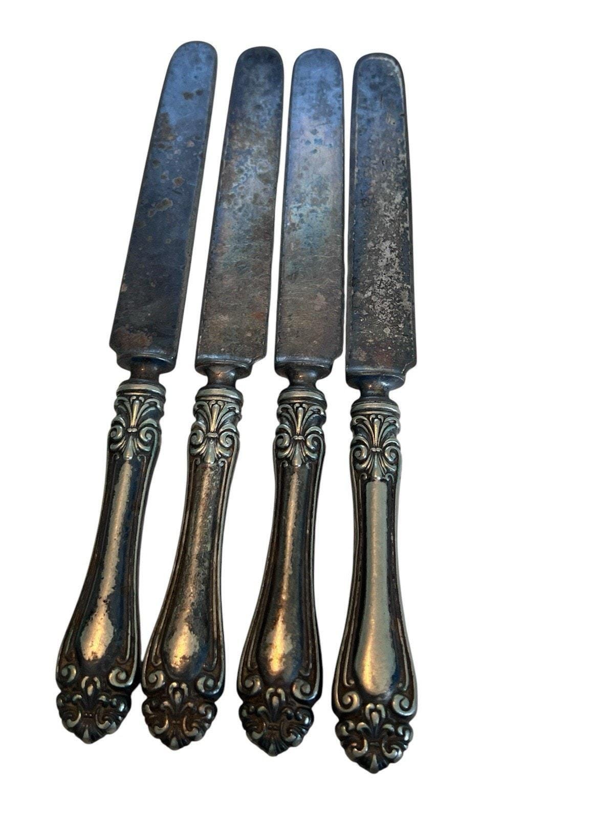 Victoriana 食器 各4セット 計20ピース　日本製　まとめ売り　新品 Antique VICTORIA Silverplate Dinner Knife by 1890 Jennings Bros