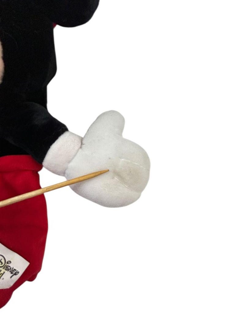 Vintage Walt Disney World Mickey Mouse Hand Puppet 12" Plush Red Hat image 8