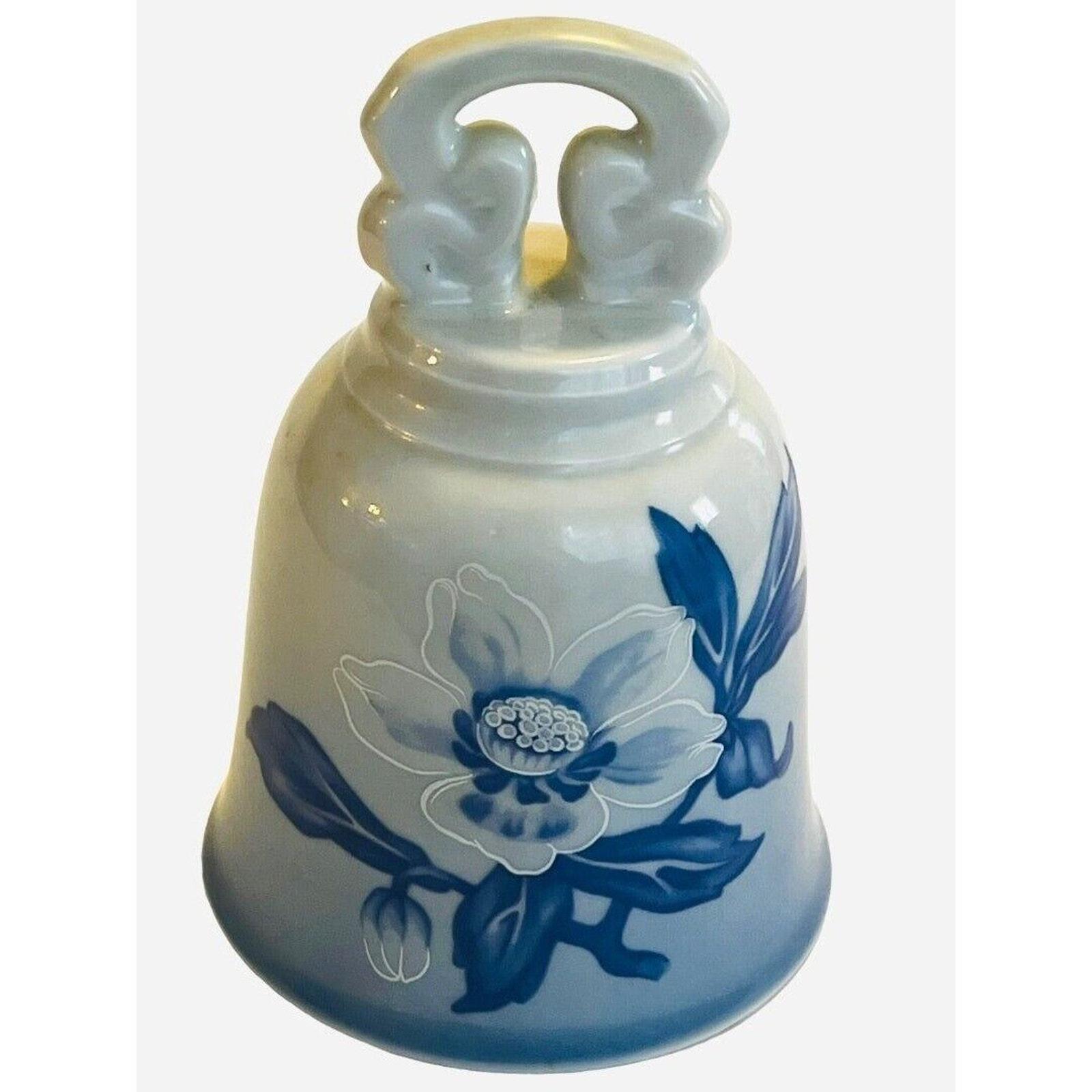 Danbury Mint Bing and Grondahl Denmark Blue Floral Hand Bell 4
