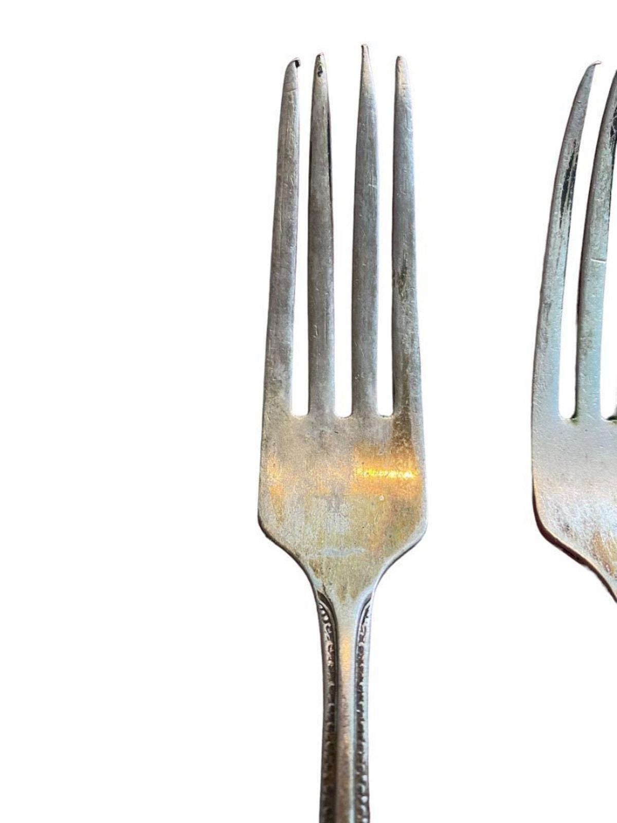 Antique 1937 Gorham Cavalier Silverplate Silverware Forks Flatware