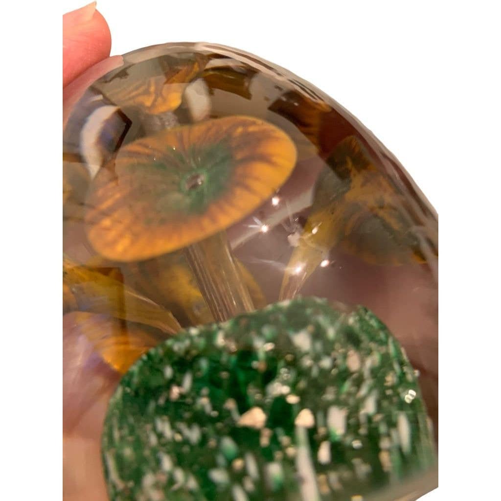 ヴィンテージ　ガラス　卵形　ペーパーウェイト　インテリア ヴィンテージのマルチカラー渦巻きガラス卵型ペーパーウェイト：ミッド