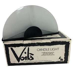 Candelabro Voila, vela de té difusa sin reflejos, de vidrio satinado de los años 90, de media luna