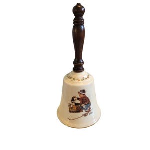 1979 Norman Rockwell A Boy Meets His Dog Gorham Collectible Ceramic Bell