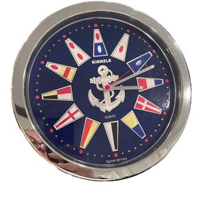 Vtg 60s 70s Kienzle Nautical Chrome Wall Clock Technik Germany Rare Works