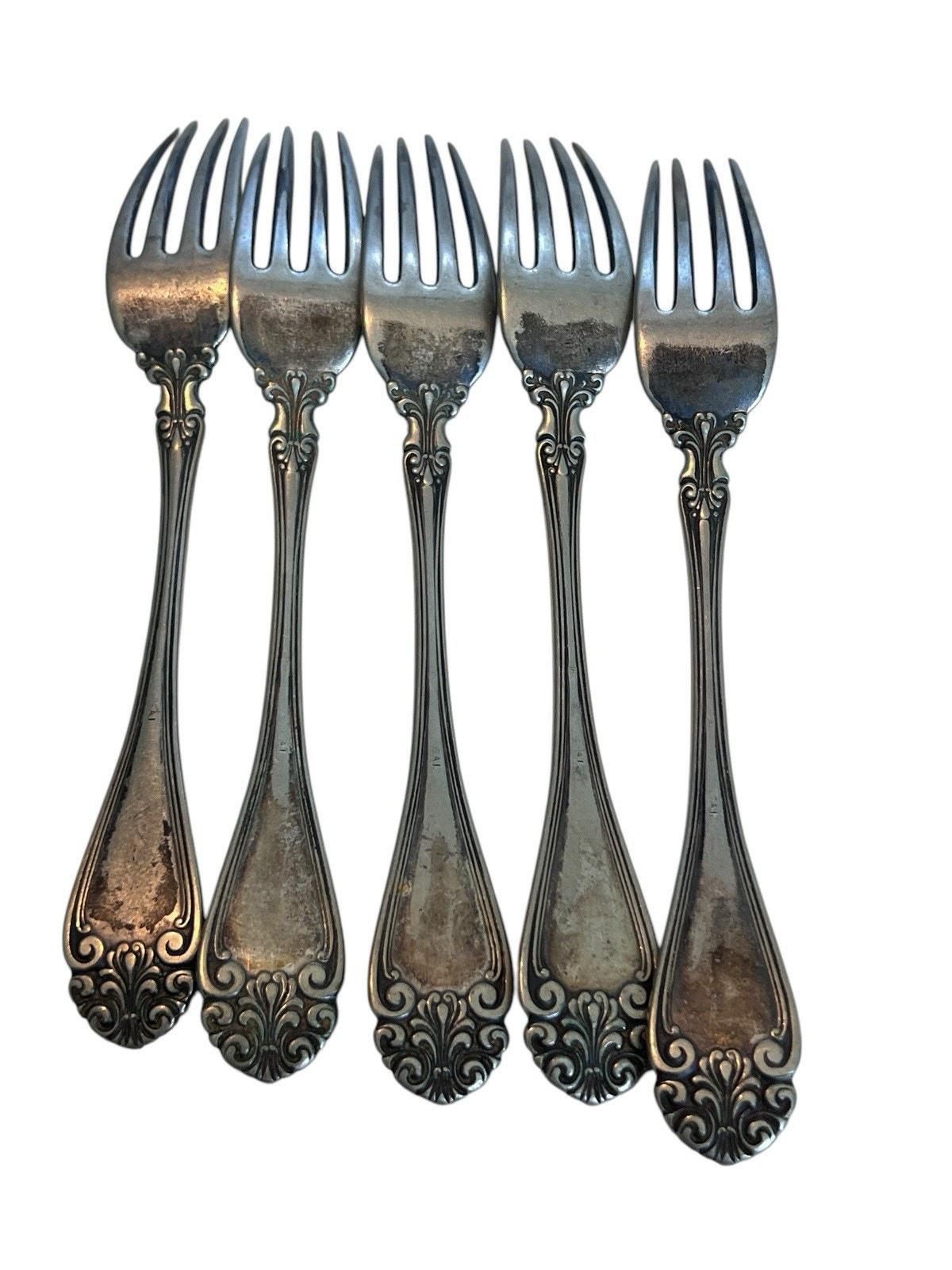 Antique VICTORIA Silverplate Dinner Fork by 1890 Jennings Bros Set