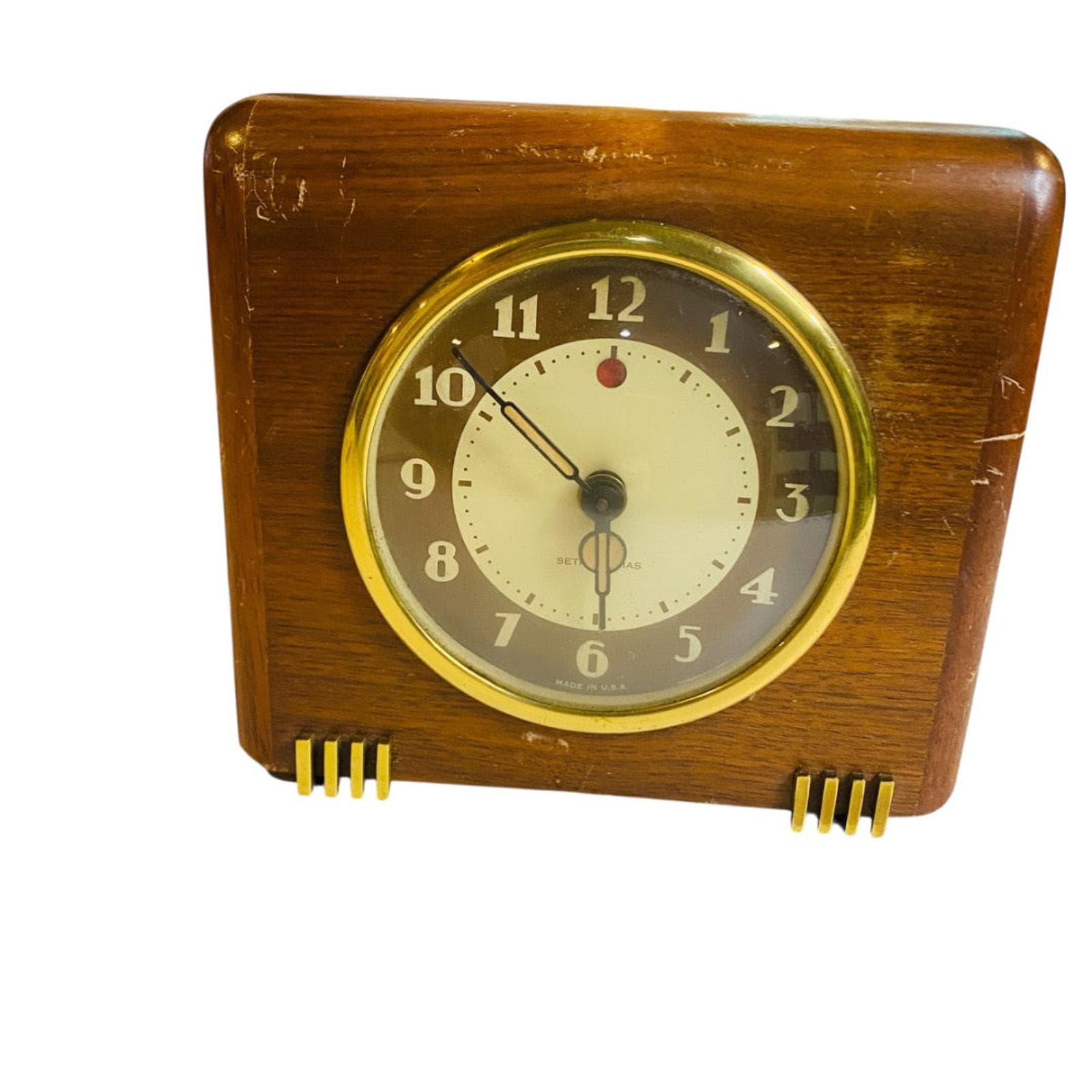 Seth Thomas ビンテージ時計 ミッドセンチュリー イームズ Seth Thomas Midcentury Wood Desk Clock Model ECHO-3E Electric - Etsy