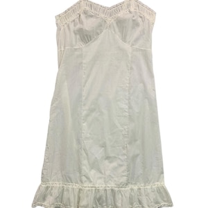 Large Vintage White Nightgown Slip Ruffle Lace Adjustable Strap