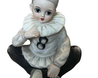 Vintage Musical Clown By Mann Japan Black Gray Needs Repair 6”