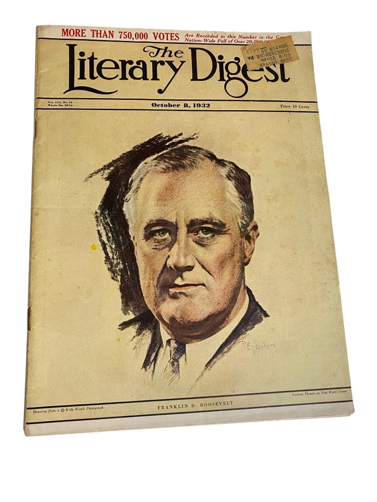 The Literary Digest October 8 1932 Magazine Franklin D Roosevelt