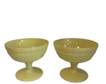 ヘーゼルアトラス　デザートカップ　シャーベット　パステル6個セット　ビンテージ ヘーゼルアトラス 1940年代 シャーベット皿 モダントーン プラトナイト