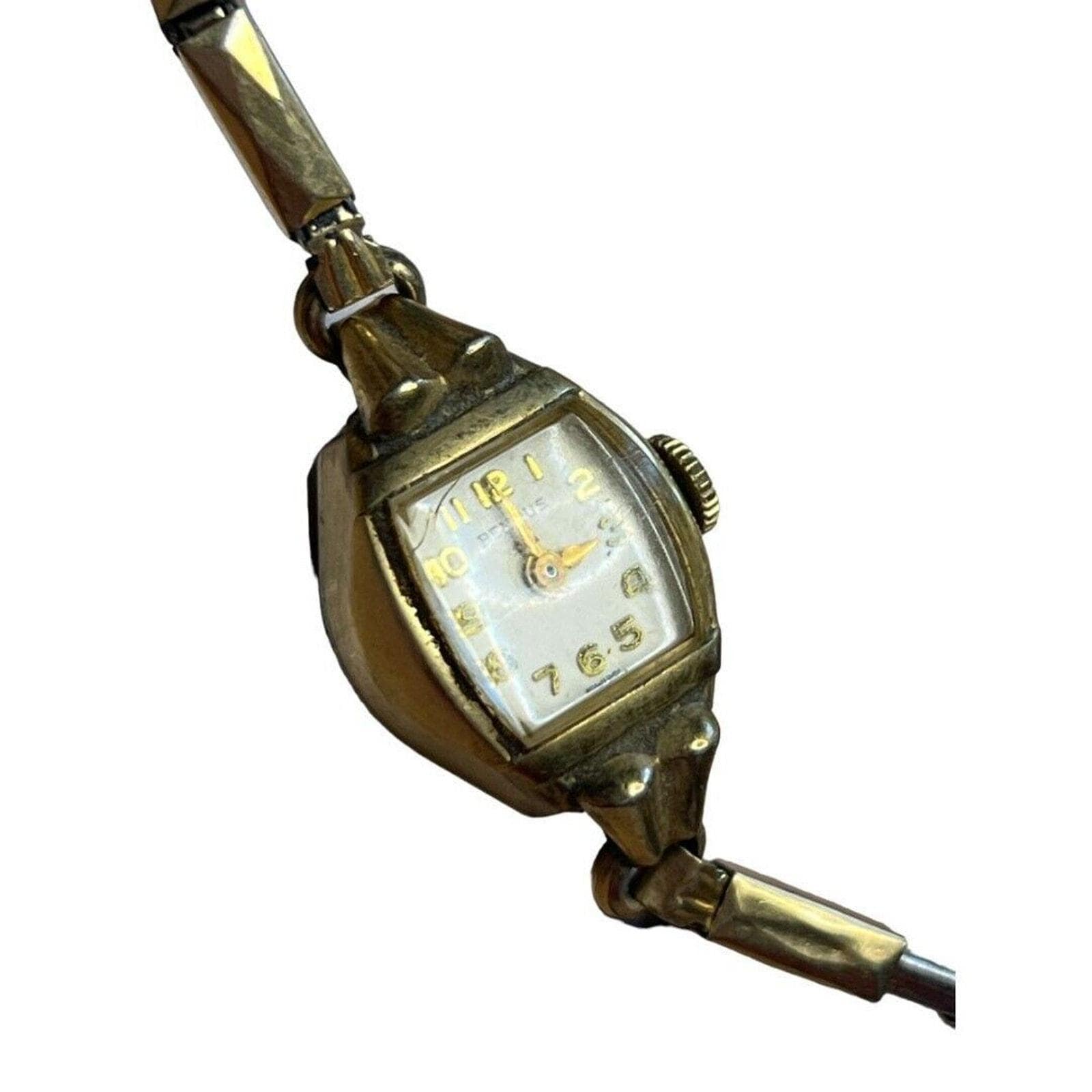 Vintage Benrus Swiss 10k Gf Ladies Wrist Watch Glen Band Not  display picture 2