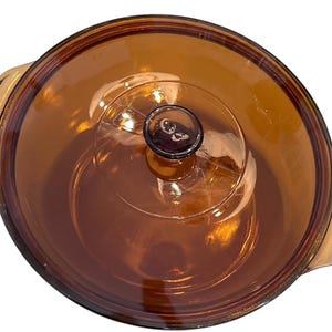 Vintage Anchor Hocking Ovenware 2qt Casserole Dish Round Lid Amber